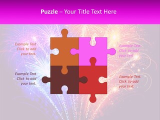 A Colorful Fireworks Display On A Black Background PowerPoint Template