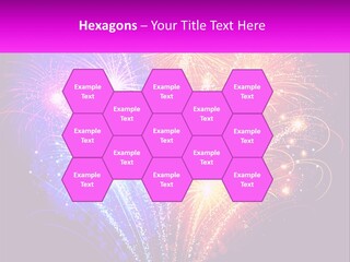 A Colorful Fireworks Display On A Black Background PowerPoint Template