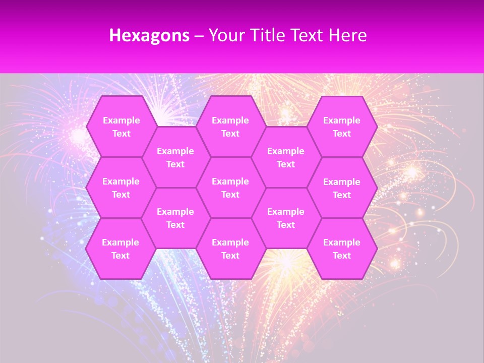 A Colorful Fireworks Display On A Black Background PowerPoint Template