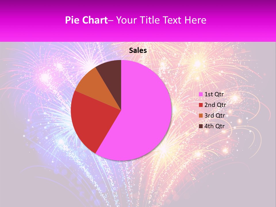 A Colorful Fireworks Display On A Black Background PowerPoint Template