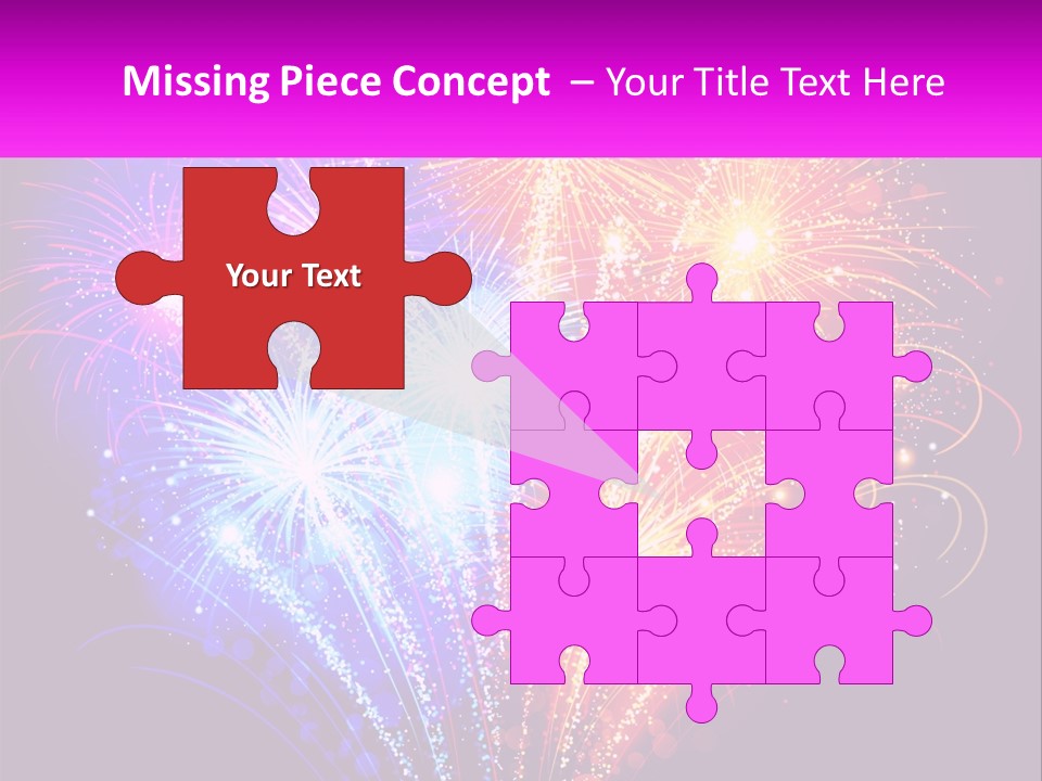 A Colorful Fireworks Display On A Black Background PowerPoint Template