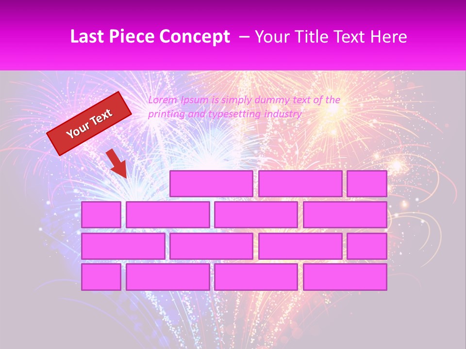 A Colorful Fireworks Display On A Black Background PowerPoint Template