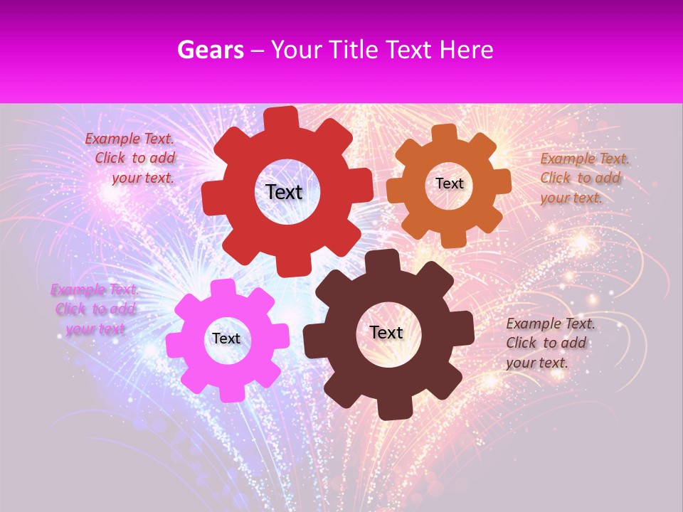 A Colorful Fireworks Display On A Black Background PowerPoint Template