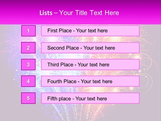A Colorful Fireworks Display On A Black Background PowerPoint Template