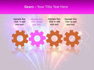 A Colorful Fireworks Display On A Black Background PowerPoint Template