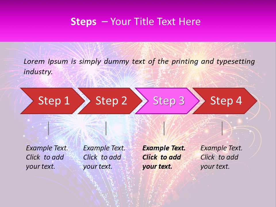 A Colorful Fireworks Display On A Black Background PowerPoint Template
