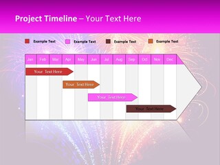 A Colorful Fireworks Display On A Black Background PowerPoint Template