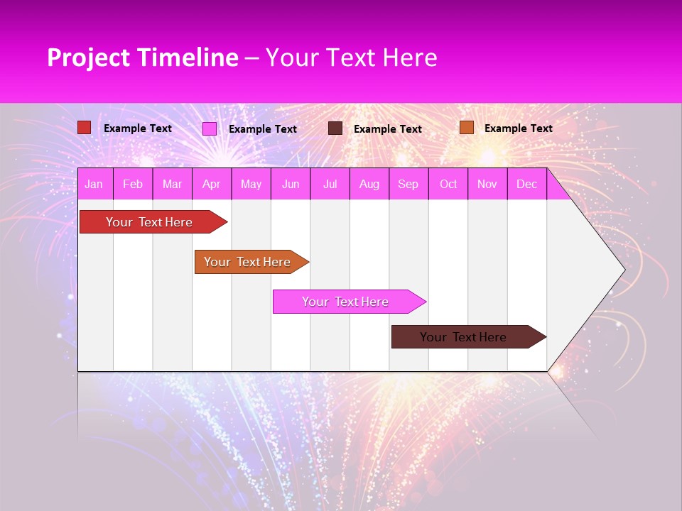 A Colorful Fireworks Display On A Black Background PowerPoint Template