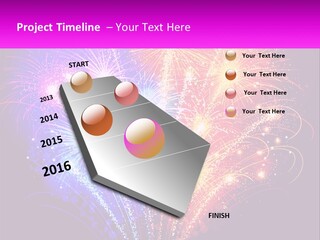 A Colorful Fireworks Display On A Black Background PowerPoint Template