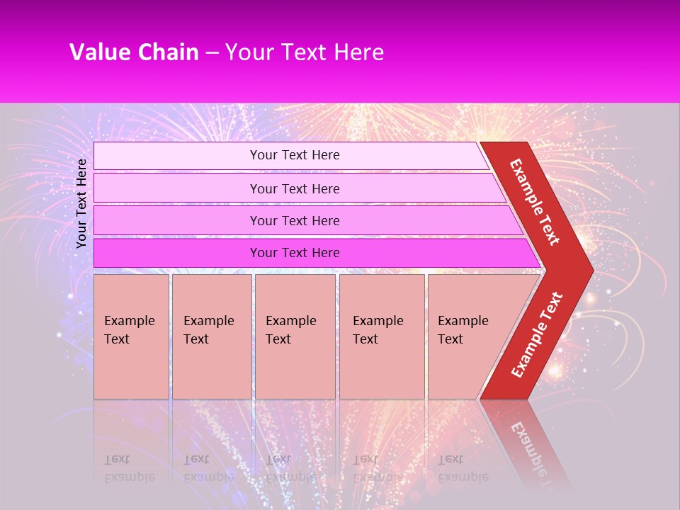 A Colorful Fireworks Display On A Black Background PowerPoint Template