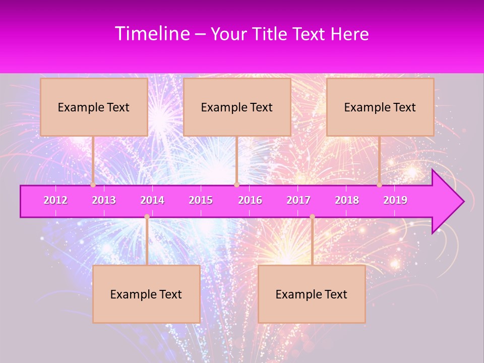 A Colorful Fireworks Display On A Black Background PowerPoint Template