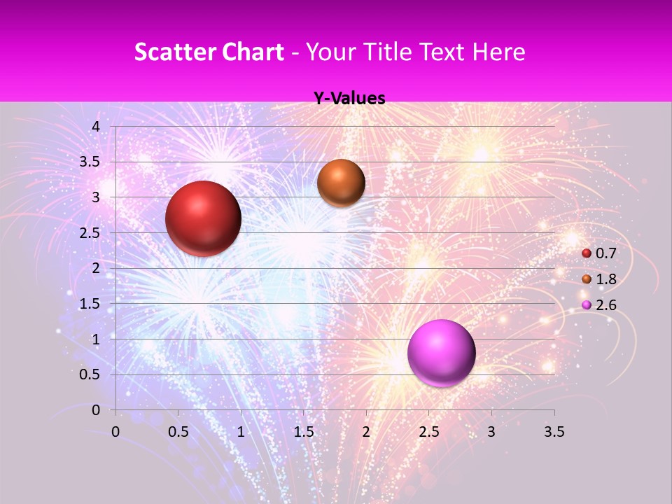 A Colorful Fireworks Display On A Black Background PowerPoint Template