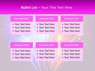 A Colorful Fireworks Display On A Black Background PowerPoint Template