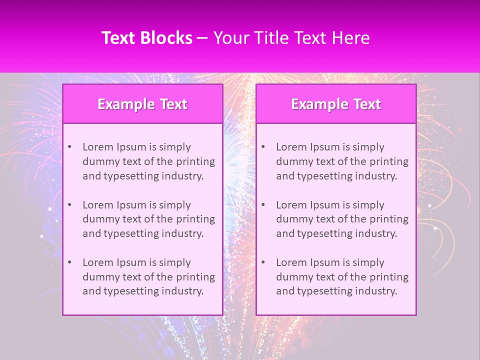 A Colorful Fireworks Display On A Black Background PowerPoint Template