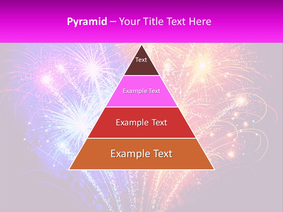A Colorful Fireworks Display On A Black Background PowerPoint Template