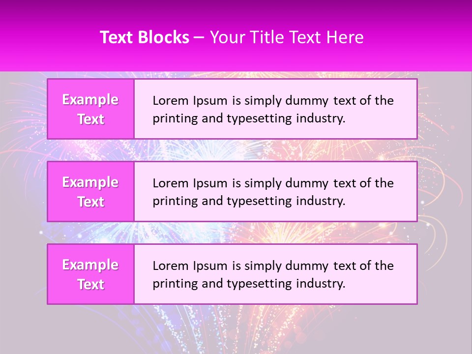 A Colorful Fireworks Display On A Black Background PowerPoint Template