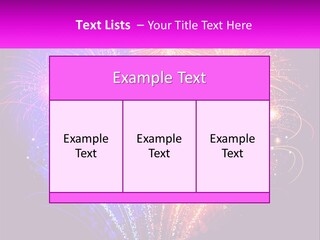 A Colorful Fireworks Display On A Black Background PowerPoint Template