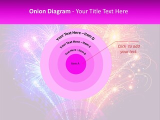 A Colorful Fireworks Display On A Black Background PowerPoint Template