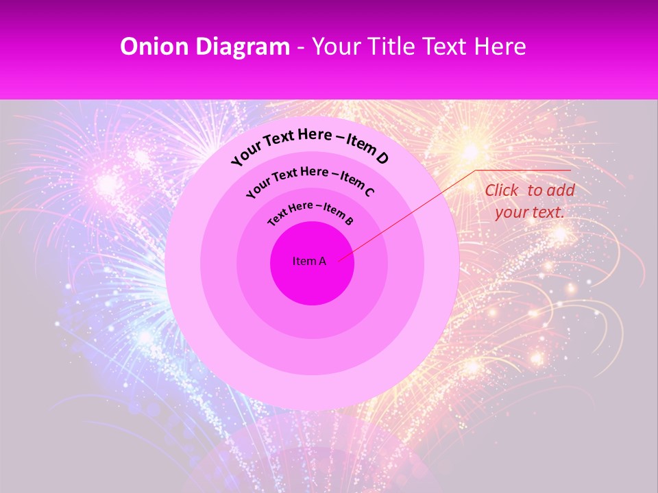 A Colorful Fireworks Display On A Black Background PowerPoint Template