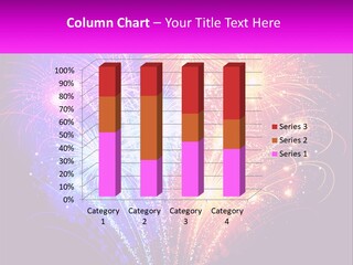 A Colorful Fireworks Display On A Black Background PowerPoint Template