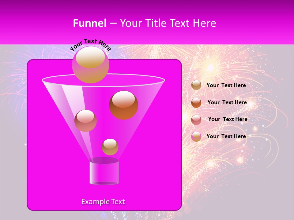 A Colorful Fireworks Display On A Black Background PowerPoint Template