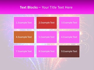 A Colorful Fireworks Display On A Black Background PowerPoint Template