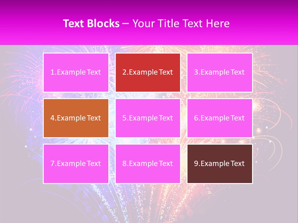 A Colorful Fireworks Display On A Black Background PowerPoint Template