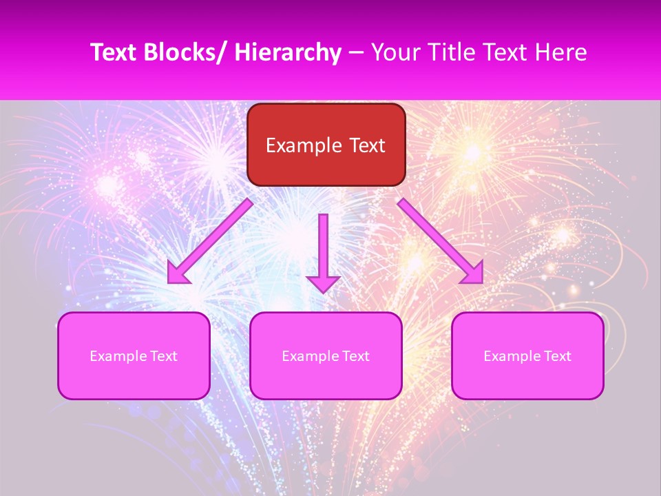 A Colorful Fireworks Display On A Black Background PowerPoint Template