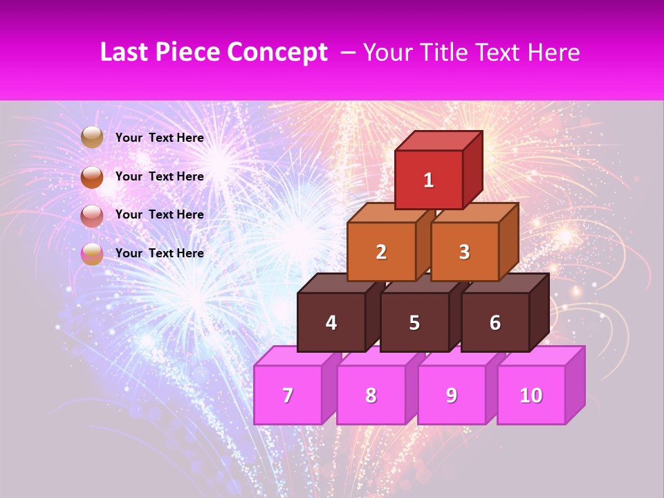 A Colorful Fireworks Display On A Black Background PowerPoint Template
