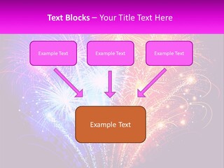 A Colorful Fireworks Display On A Black Background PowerPoint Template