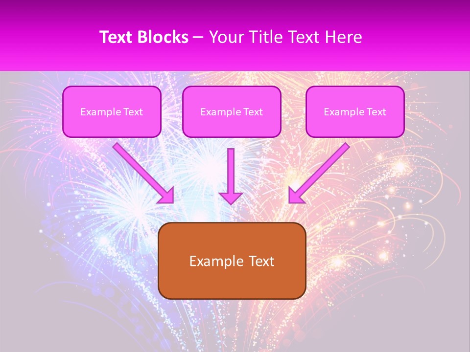 A Colorful Fireworks Display On A Black Background PowerPoint Template