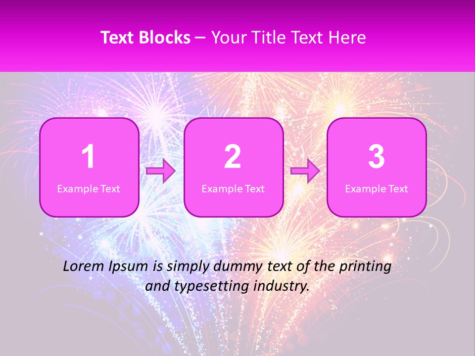 A Colorful Fireworks Display On A Black Background PowerPoint Template