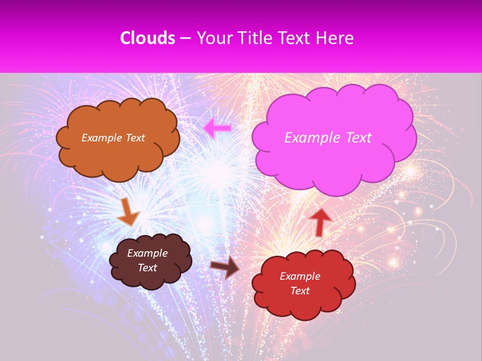 A Colorful Fireworks Display On A Black Background PowerPoint Template