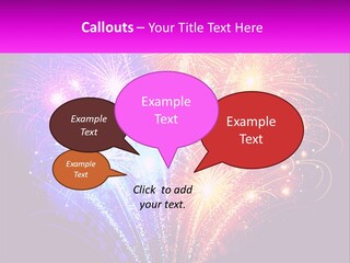A Colorful Fireworks Display On A Black Background PowerPoint Template