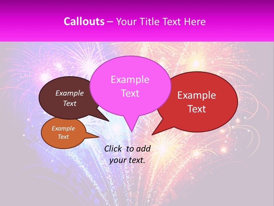 A Colorful Fireworks Display On A Black Background PowerPoint Template