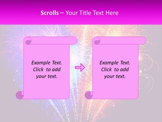 A Colorful Fireworks Display On A Black Background PowerPoint Template