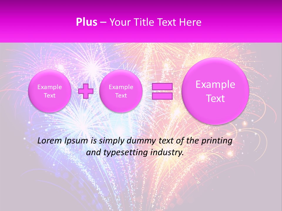 A Colorful Fireworks Display On A Black Background PowerPoint Template