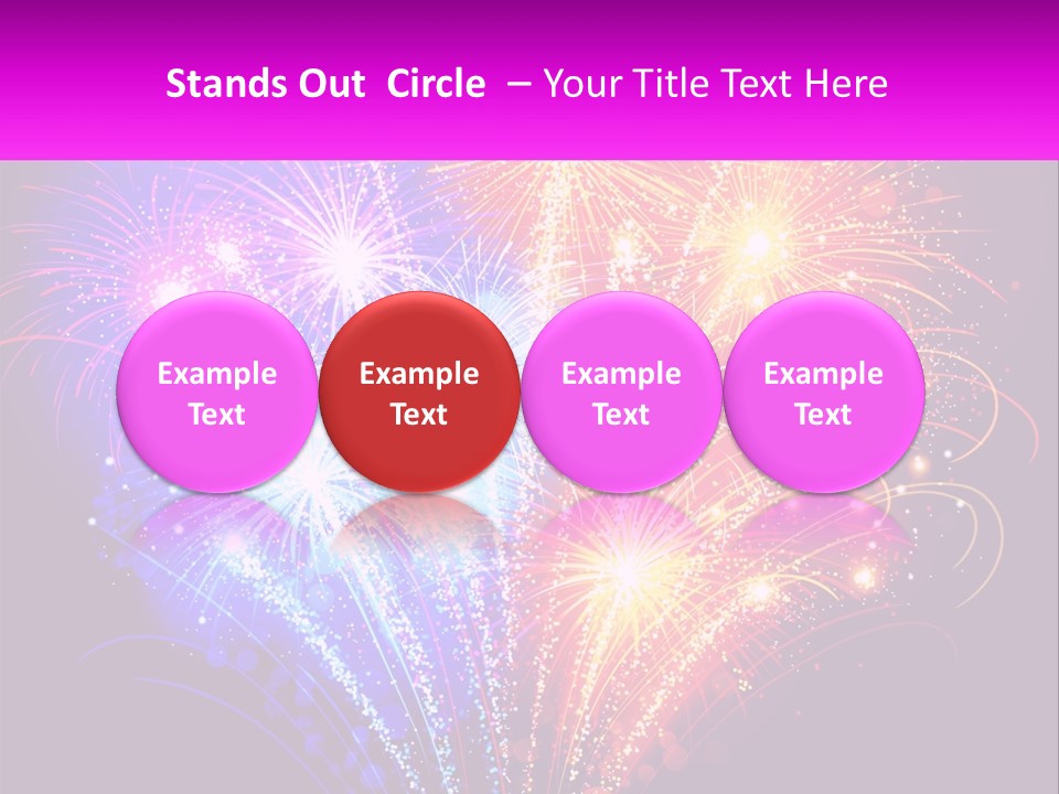 A Colorful Fireworks Display On A Black Background PowerPoint Template