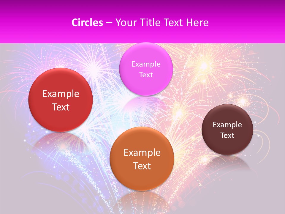 A Colorful Fireworks Display On A Black Background PowerPoint Template