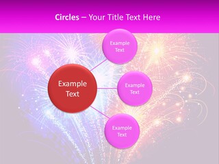 A Colorful Fireworks Display On A Black Background PowerPoint Template