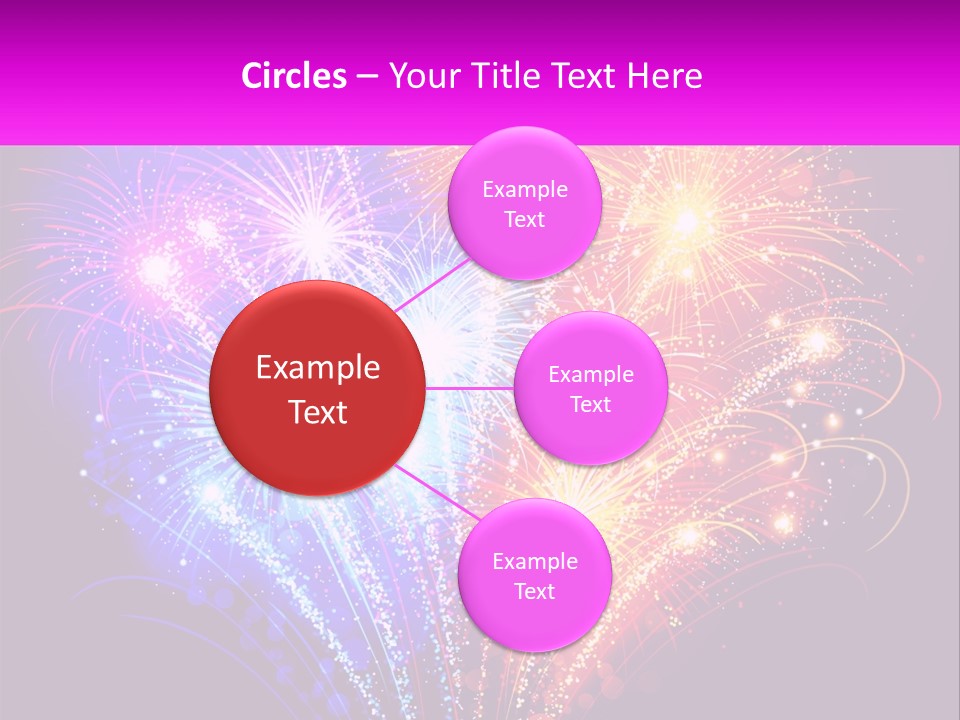 A Colorful Fireworks Display On A Black Background PowerPoint Template