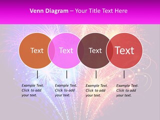 A Colorful Fireworks Display On A Black Background PowerPoint Template