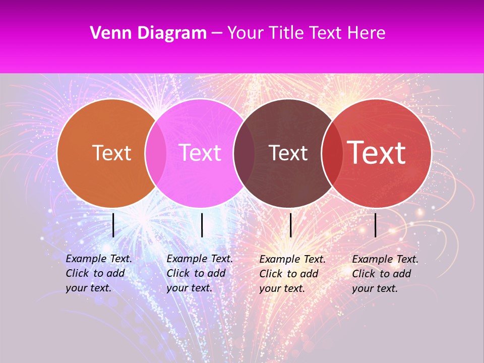 A Colorful Fireworks Display On A Black Background PowerPoint Template