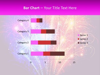 A Colorful Fireworks Display On A Black Background PowerPoint Template