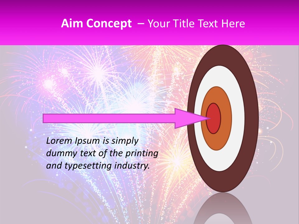 A Colorful Fireworks Display On A Black Background PowerPoint Template