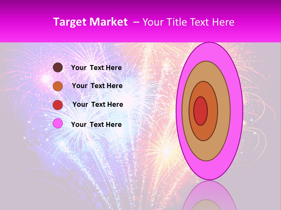 A Colorful Fireworks Display On A Black Background PowerPoint Template