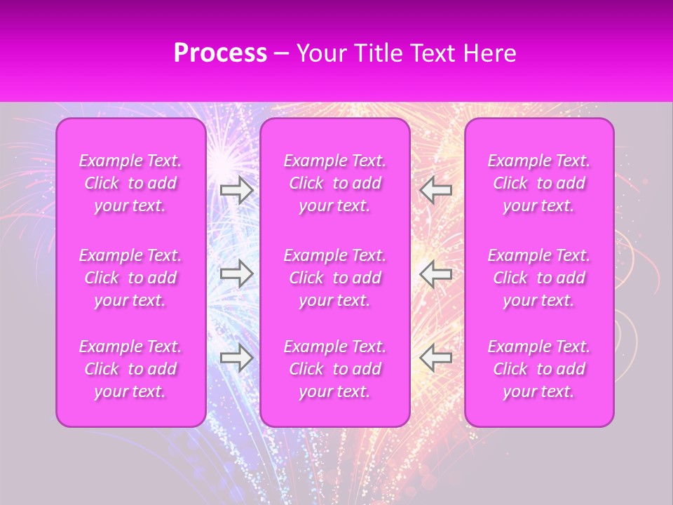 A Colorful Fireworks Display On A Black Background PowerPoint Template