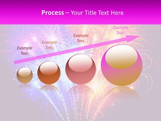 A Colorful Fireworks Display On A Black Background PowerPoint Template