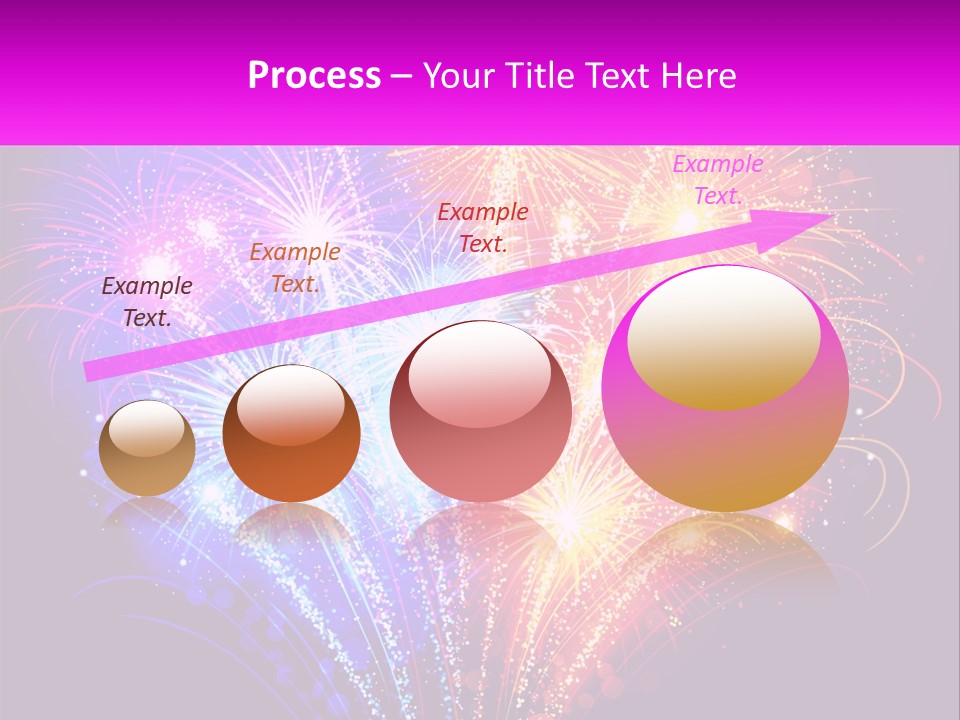 A Colorful Fireworks Display On A Black Background PowerPoint Template