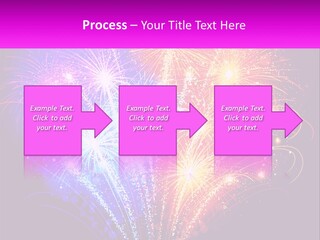 A Colorful Fireworks Display On A Black Background PowerPoint Template